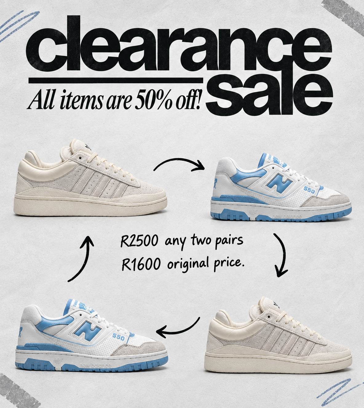 ADIDAS CAMPUS BAD BUNNY VS NEW BALANCE 550 BABY BLUE