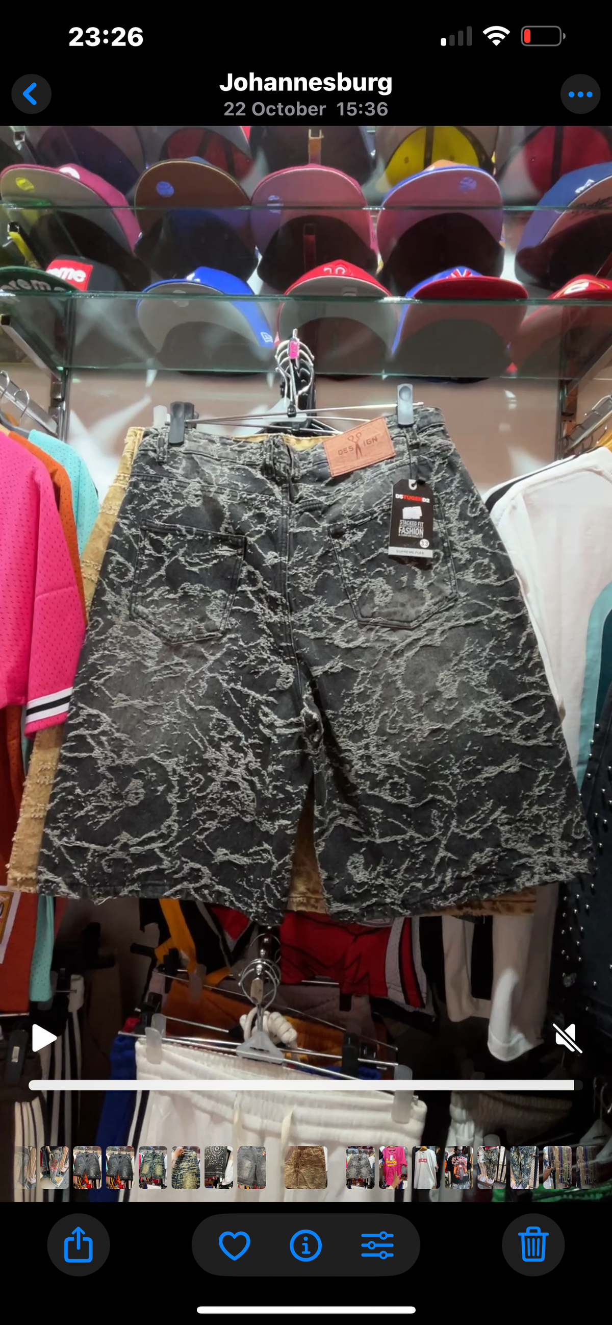 Camo shredded jorts