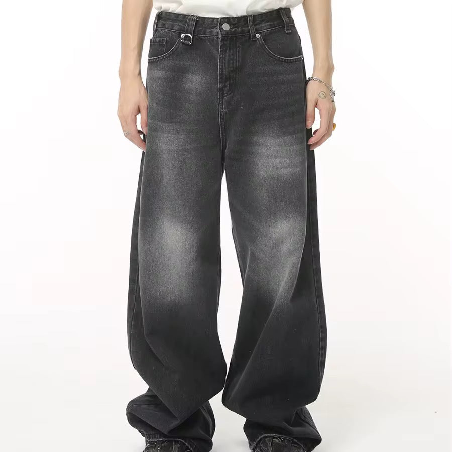 Baggy denim washed denim