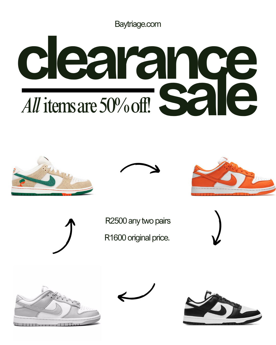 ANY 2 NIKE DUNK LOW'S