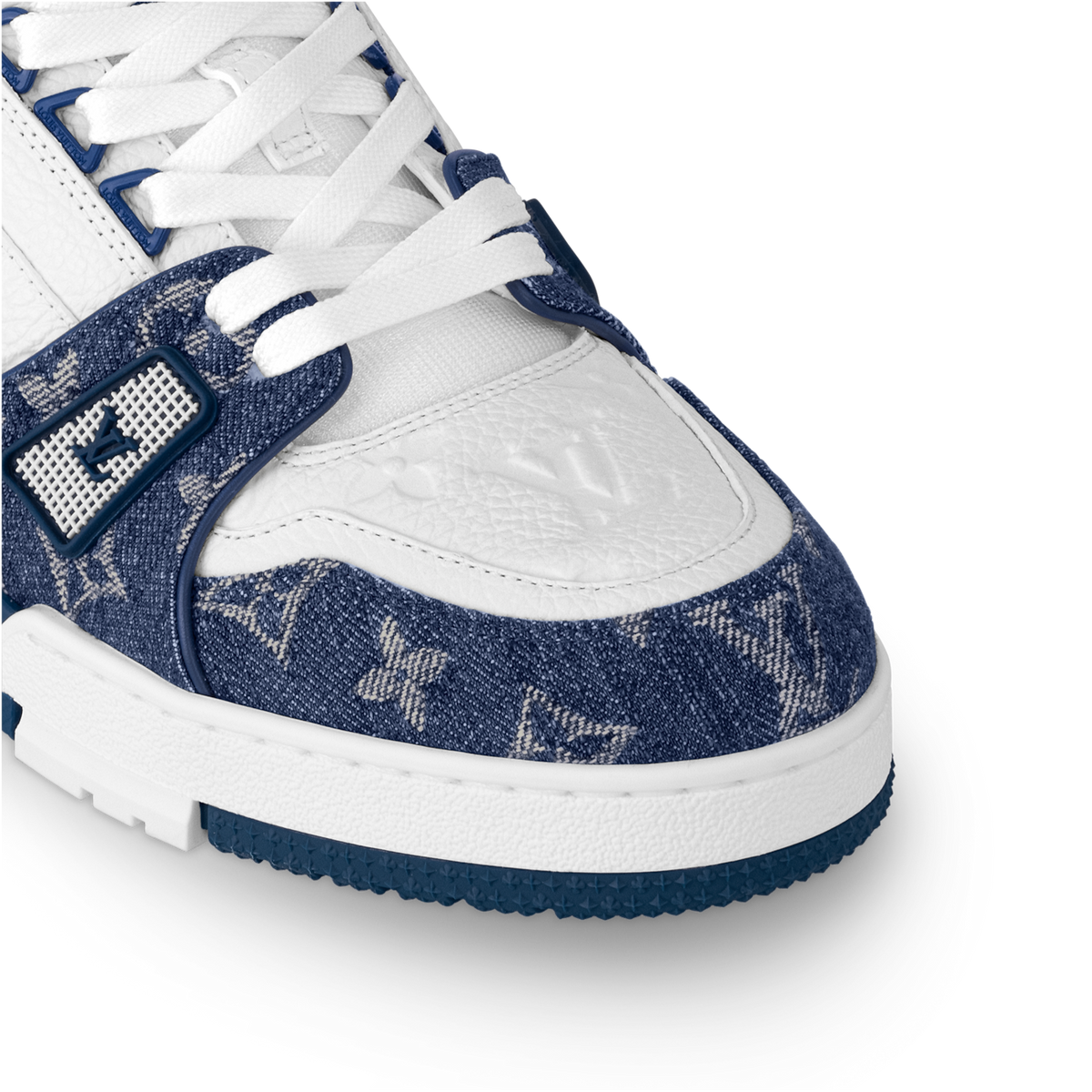 LOUIS VUITTON LV TRAINER WHITE BLUE FULLY BOXED