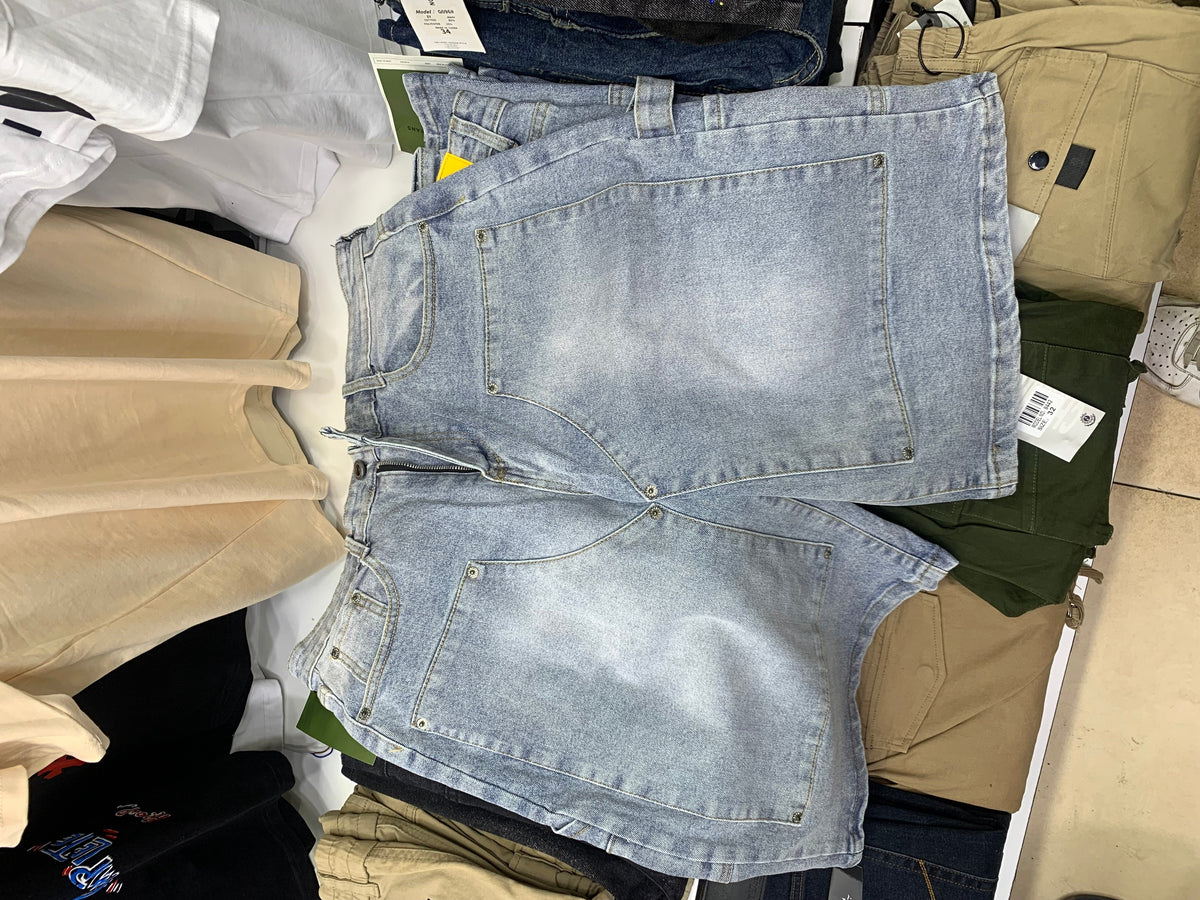 Denim washed short