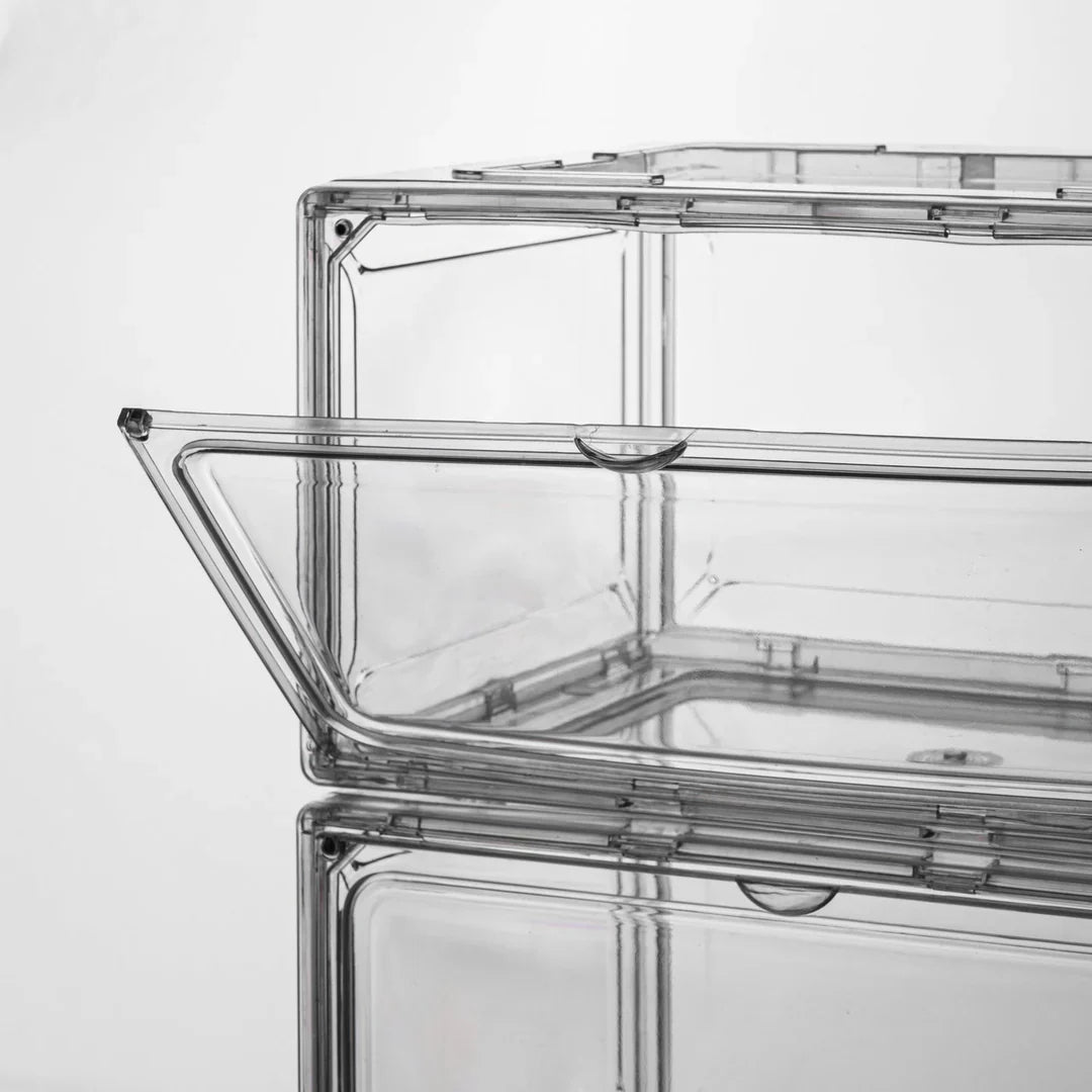 CLEAR STACKABLE SHOE STORAGE BOX (6 - UNIT)