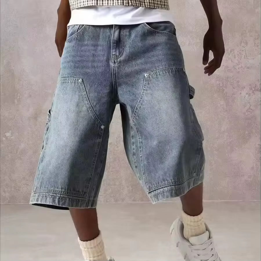 Denim washed short
