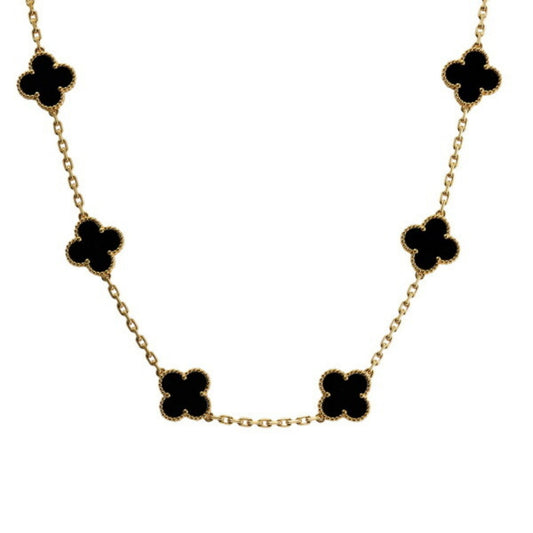 Midnight multiple Clover Stainless Steel Necklace – A Statement of Elegance