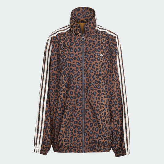 adidas Firebird leopard-print oversized track top