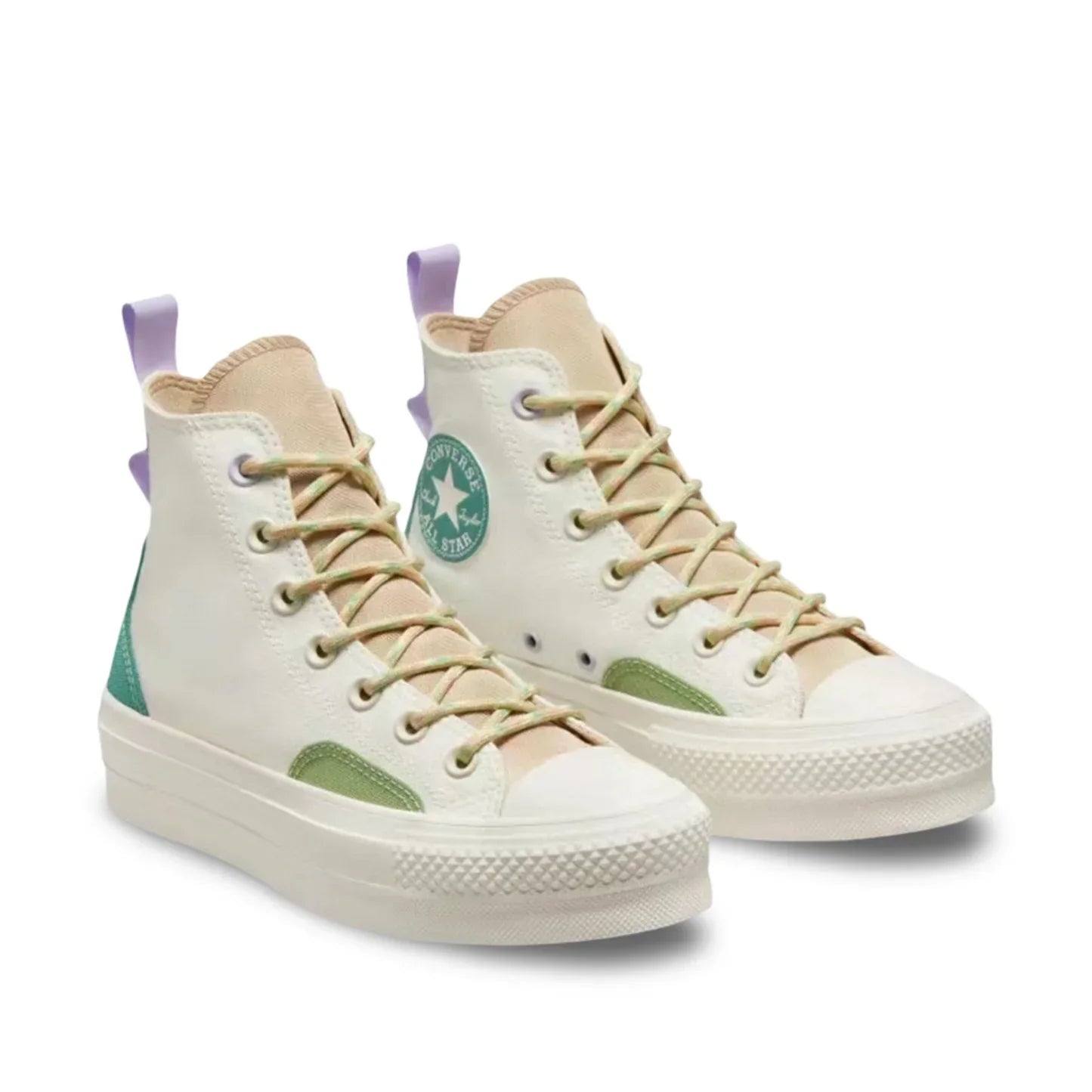 Converse All Star Lift Platform High Colorblock Overlay Algae Coast