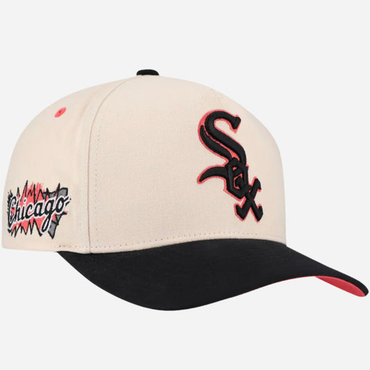 Men's Chicago White Sox Mitchell & Ness Cream Overspray Pro Pinch Snapback Hat