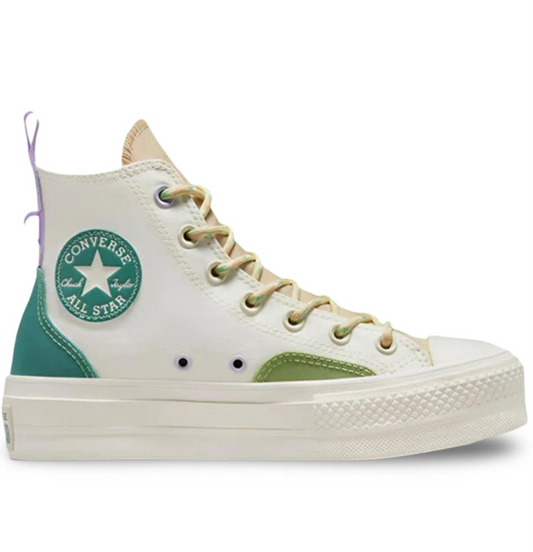 Converse All Star Lift Platform High Colorblock Overlay Algae Coast